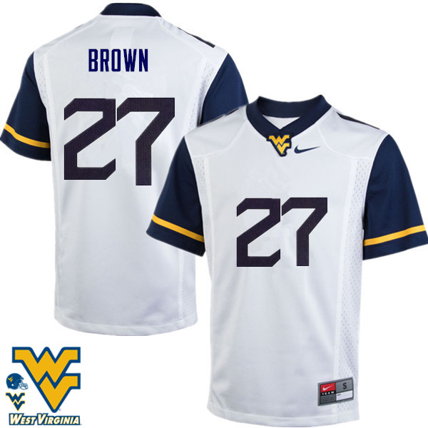 Men #27 E.J. Brown West Virginia Mountaineers College Football Jerseys-White